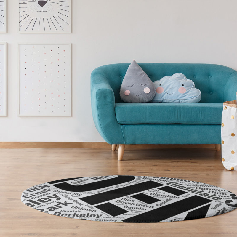 Chenille Indoor Rug, Round 5'
