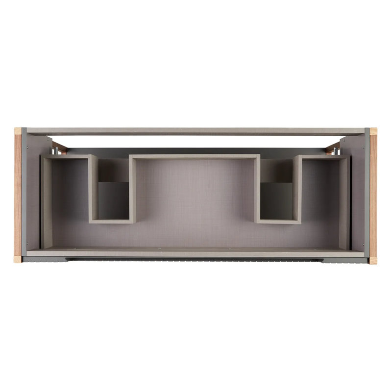 48" Bisbee Single Bathroom Vanity Set with Integrated Sink, Muted Gray/Warm Oak