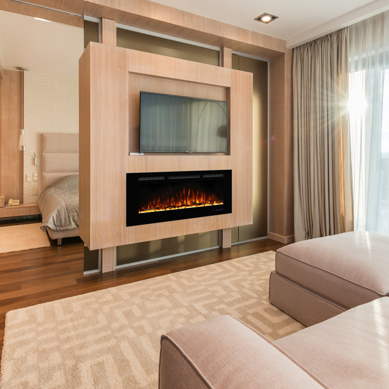 Aaeryn 84 inches Recesses and Wall Mounted Electric Fireplace inserts, 21.65" H x 72" W x 5.95" D