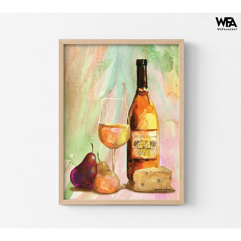Décoration de bar à vin blanc, verre à vin, décoration de bureau de vigneron, décor de bureau de vignoble, impression d'affiche moderne pour restaurant d'hôtel