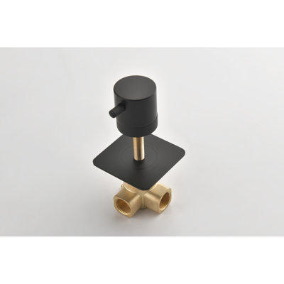Régulateur de volume de douche à haut débit 3/4 po, corps en laiton avec poignée réglable pour un réglage précis de l'intensité de l'eau, soupape de commande en nickel brossé, gestion et