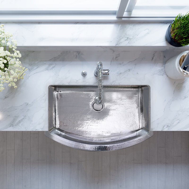 33 Inch Hammered Farmhouse Stainless Steel Sink