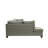 Reversible Polyfiber Sectional Sofa With Ottoman, Grey