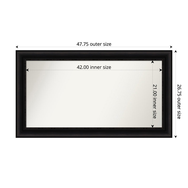 Miroir mural Senaiya, Rectangle, 26,75 po x 47,75 po