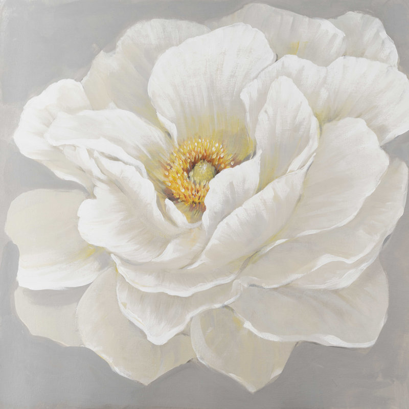 «White Peony I» par Timothy O 'Toole - impression sur toile tendue, H 12 po x l 12 po x P 1,25 po