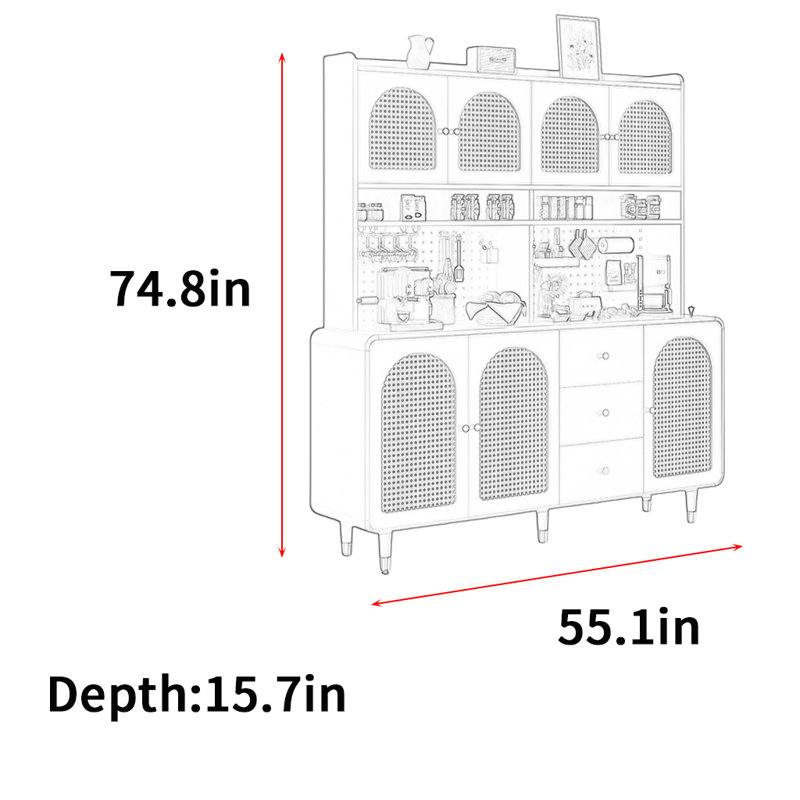 Delanda, 74.8" H x 55.1" W x 15.7" D, Brown