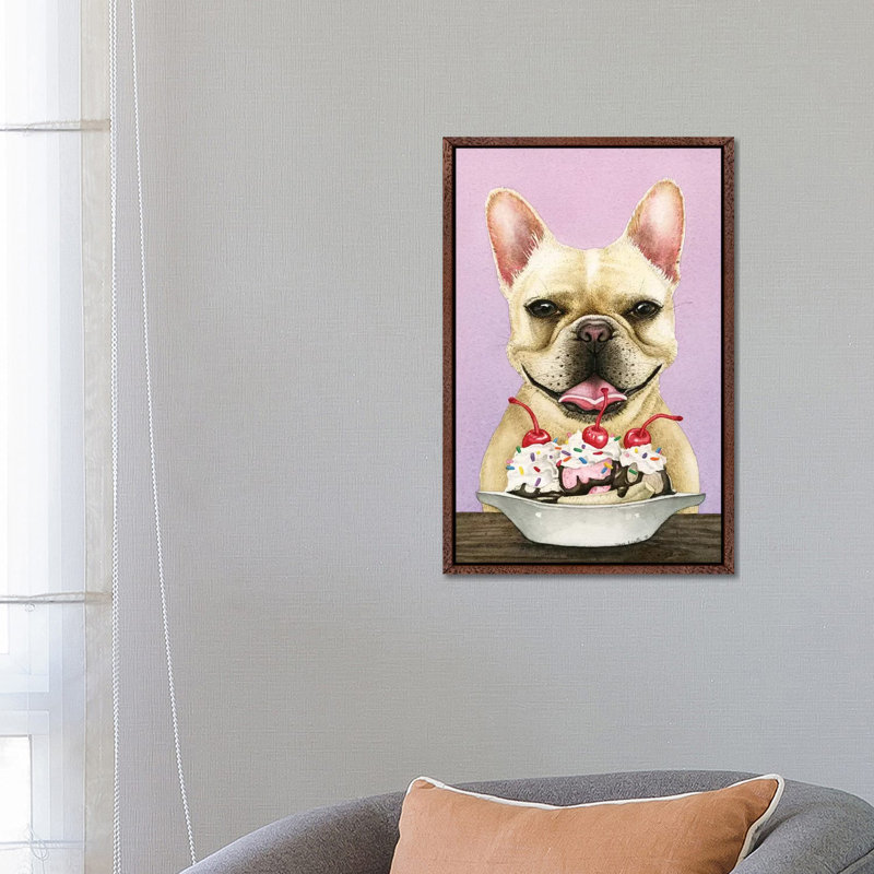 French Sunday 1 Piece Painting on Canvas, 66.04cm H x 45.72cm W x 3.81cm D, Classic Brown Wood Framed