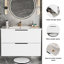 Meuble-lavabo 36 po avec lavabo en céramique - Meuble-lavabo mural flottant cannelé avec tiroirs, moderne