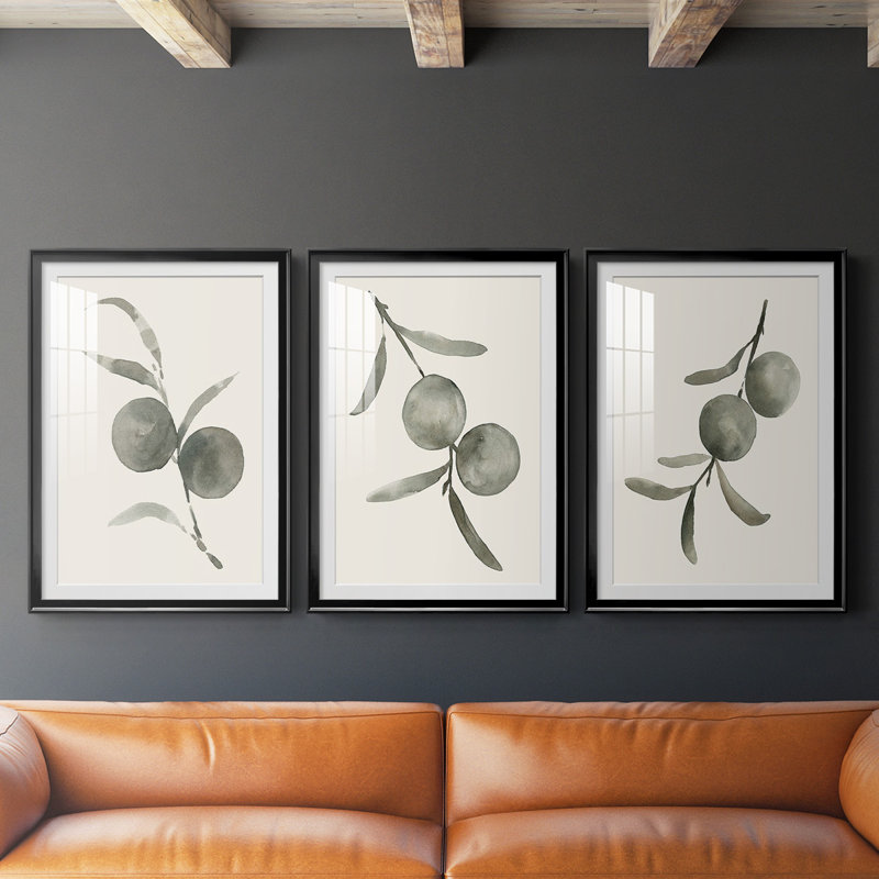 Twilight Oranges II - ensemble de 3 reproductions de cadres photo, H 53 po x l 36,5 po x P 2,5 po, Cadre noir