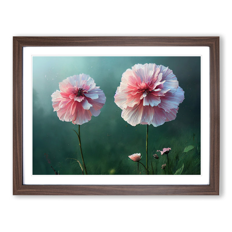 Beauteous Carnation Flowers - Framed Print, 25cm H x 34cm W x 2cm D, Walnut
