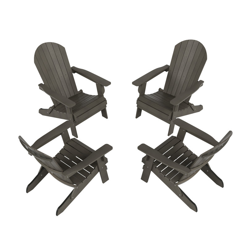 Chaise Adirondack pliante en plastique Arrlo, Gris anthracite