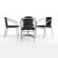 Ensemble de table ronde intérieure / extérieure en aluminium 23,5 po avec 4 chaises en rotin Haverhill-122612528