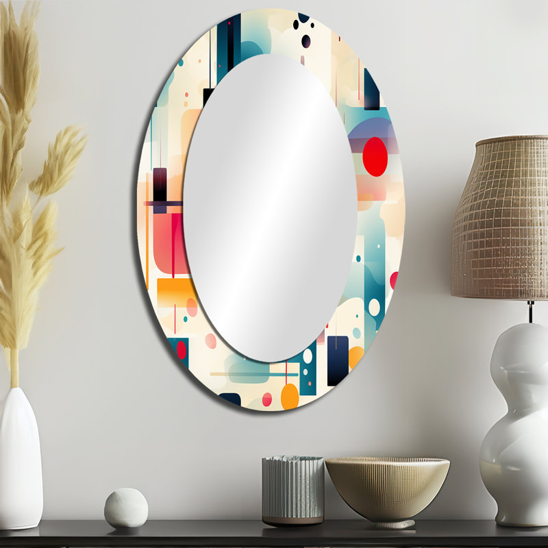 Tamesbury - Miroir mural moderne ovale, H 36 po x l 24 po