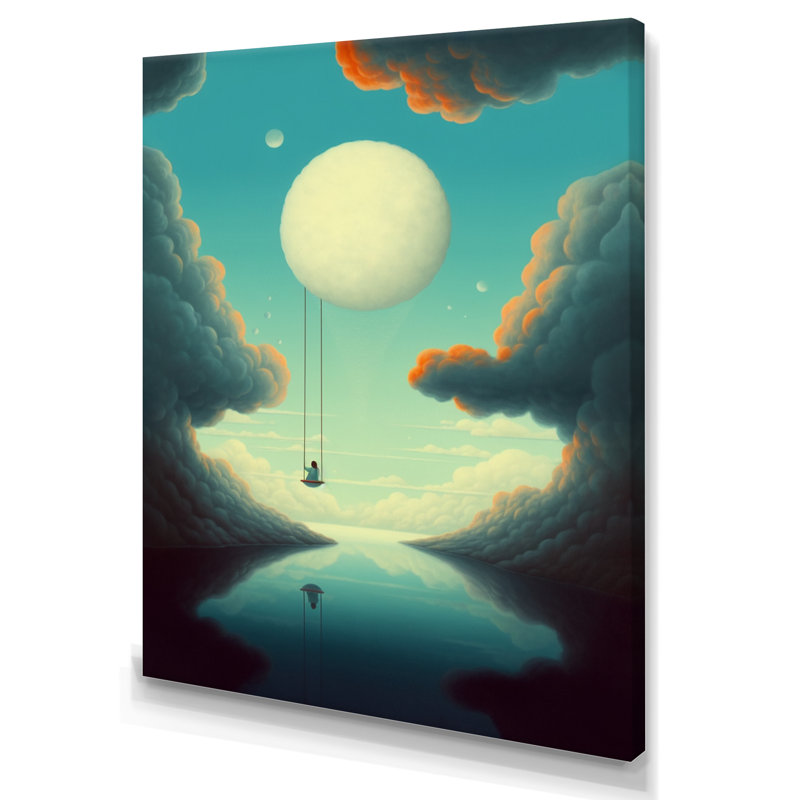 Balançoire dans le ciel sur toile, H 20 po x l 12 po x P 1 po