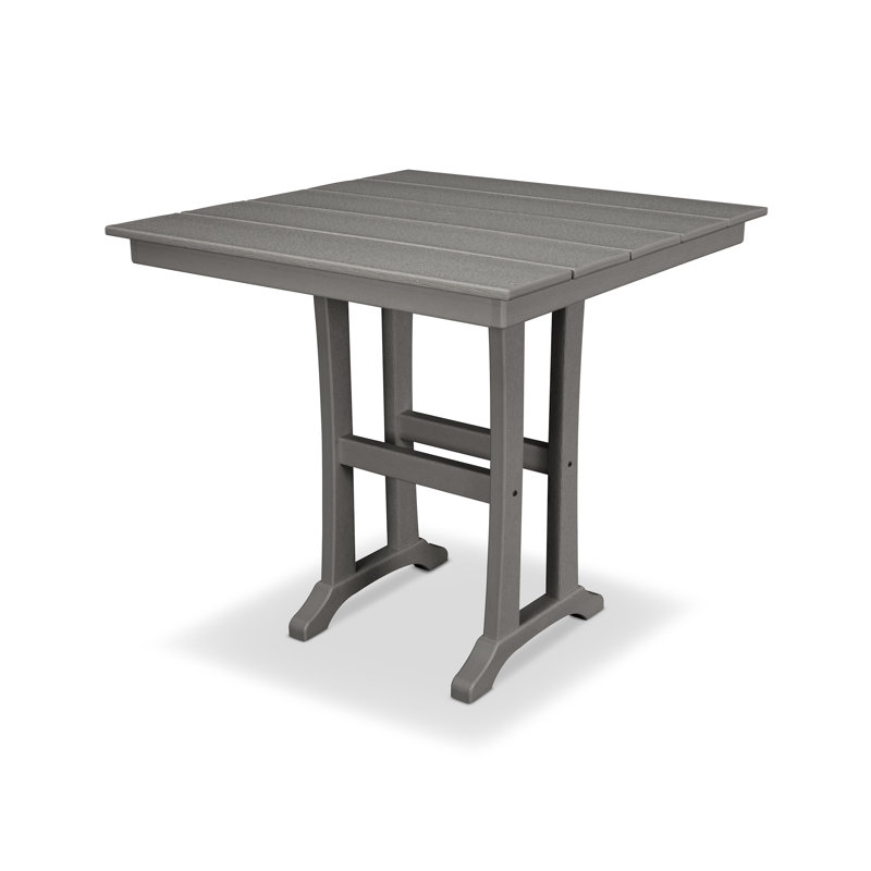 Table de comptoir à tréteaux Farmhouse, Dalle de pierre, l 37,5 po x L 37,63 po x H 37 po