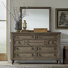 Ensemble de chambre à coucher 9 tiroirs et miroir Aisja - Brun