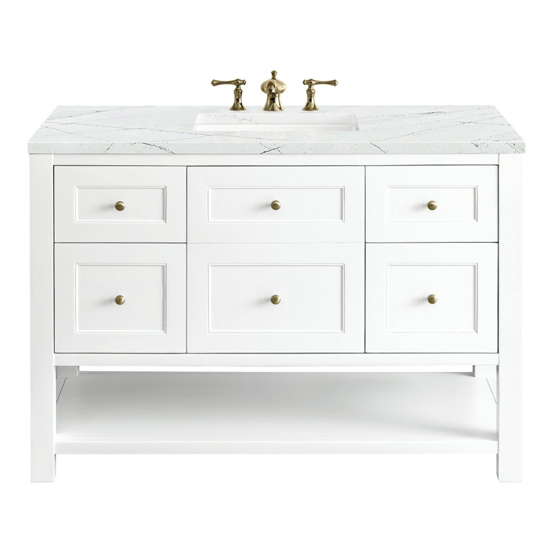 Breckenridge 48'' W Single Vanity, Ethereal Noctis, 8" Widespread, Bright White
