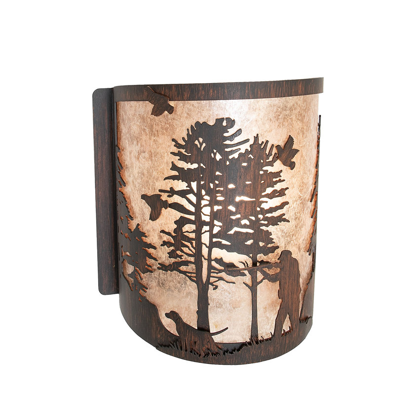 8" Wide Quail Hunter W/Dog Wall Sconce