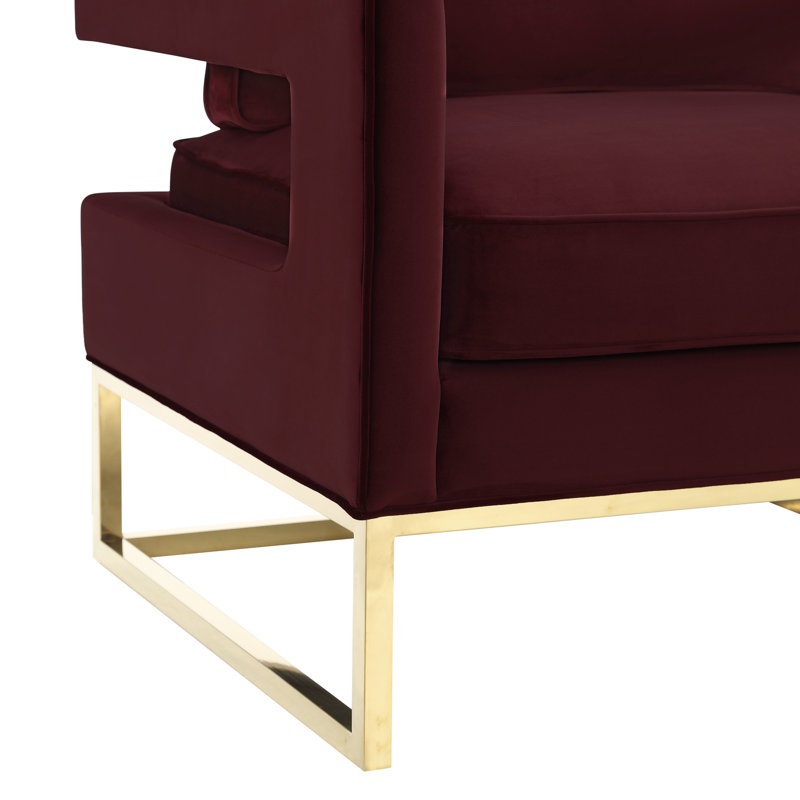 Isabel Velvet Armchair, Maroon