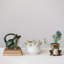 Pot décoratif en grès avec bordure grenouille