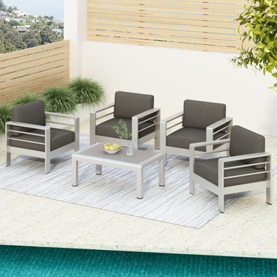 Caggiano 5 Piece Seating Group with Cushions by Wade Logan