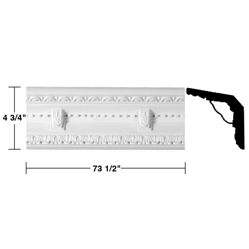 Moulure couronnée H 4 3/4 po x l 1/2 po x P 4 3/4 po