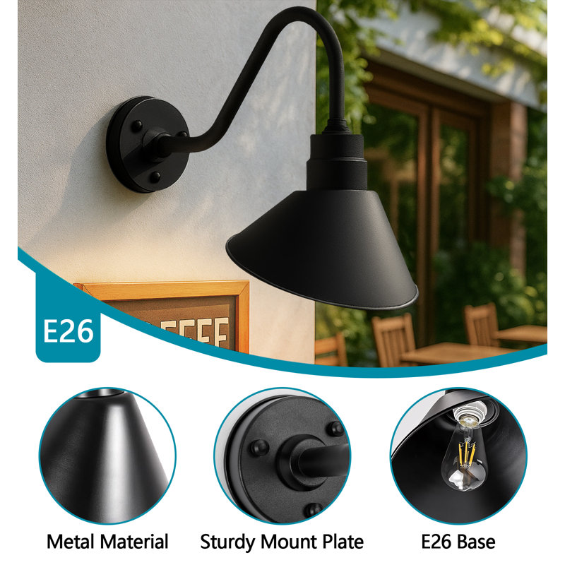 Applique murale rétro en métal noir rétro pour enseignes, cafés et enseignes commerciales, H 15 po x l 10 po x P 24 po