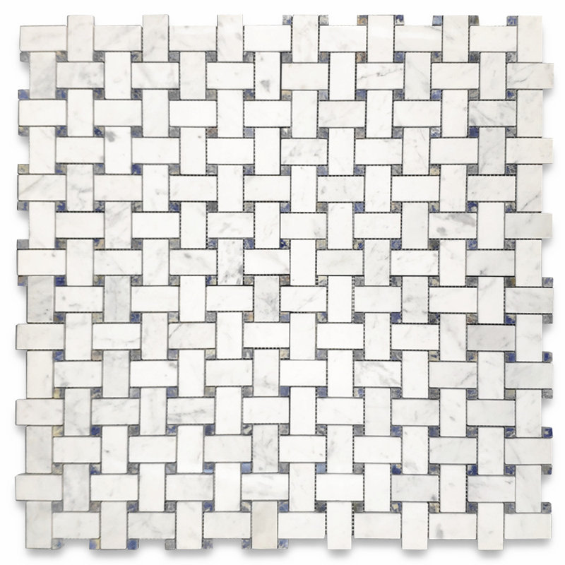 12" x 12" Marble Basketweave Mosaic Wall & Floor Tile