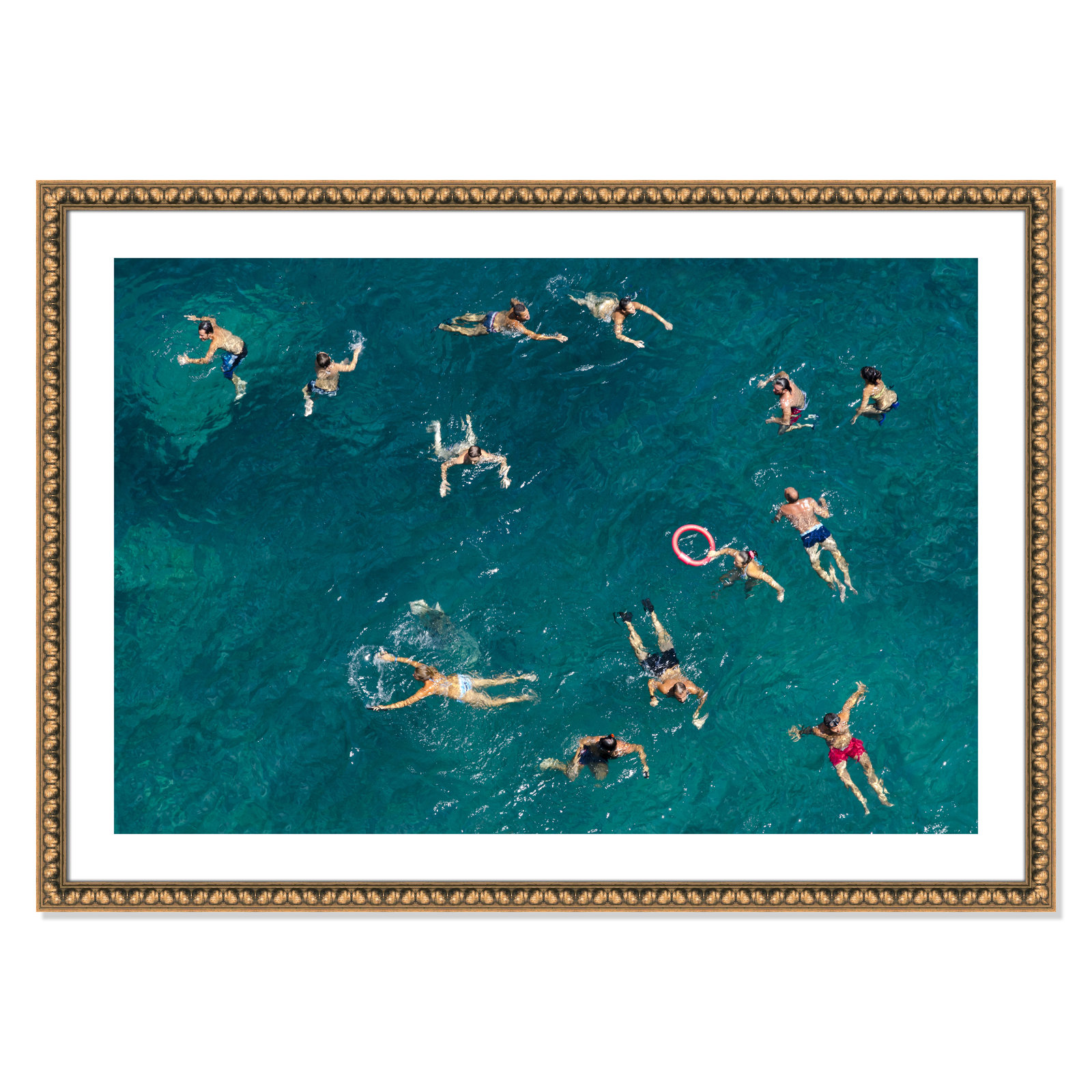 Norvell "Tonti" Print by Tonti, 29.5" H x 41.5" W x 1.13" D, Gold Bead Framed Paper