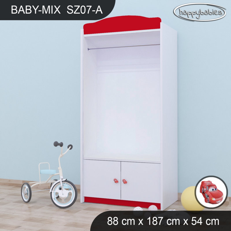 Baby 4 Door Wardrobe, Red