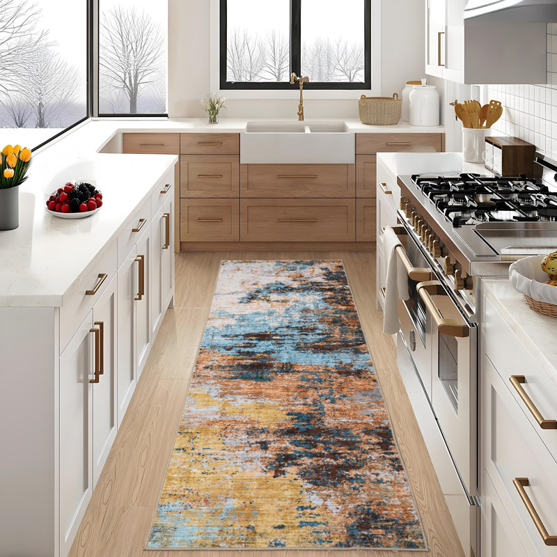 Tapis antidérapant lavable à la machine Modern Modern, Tapis de couloir 2 pi x 6 pi