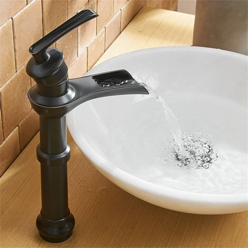 Robinet pour salle de bain à un trou avec ensemble de drain, Bronze huilé