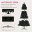 Arbre de Noël artificiel de 6 pi de hauteur, arbre de Noël non éclairé avec 1000 pointes de branches, ouverture automatique, base en acier, décoration des Fêtes pour bureau personnel, noir-118034233-118034234