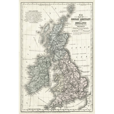 Mitchells Map G. Britain And Ireland by Mitchell - Wrapped Canvas Art Prints