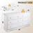 59" W 6-Drawer Wooden Dresser with Elegant Double Handles for Bedroom, Modern Large Storage Organizer with Solid Legs, White Chest of Drawers for Living Room, Hallway-2098098926
