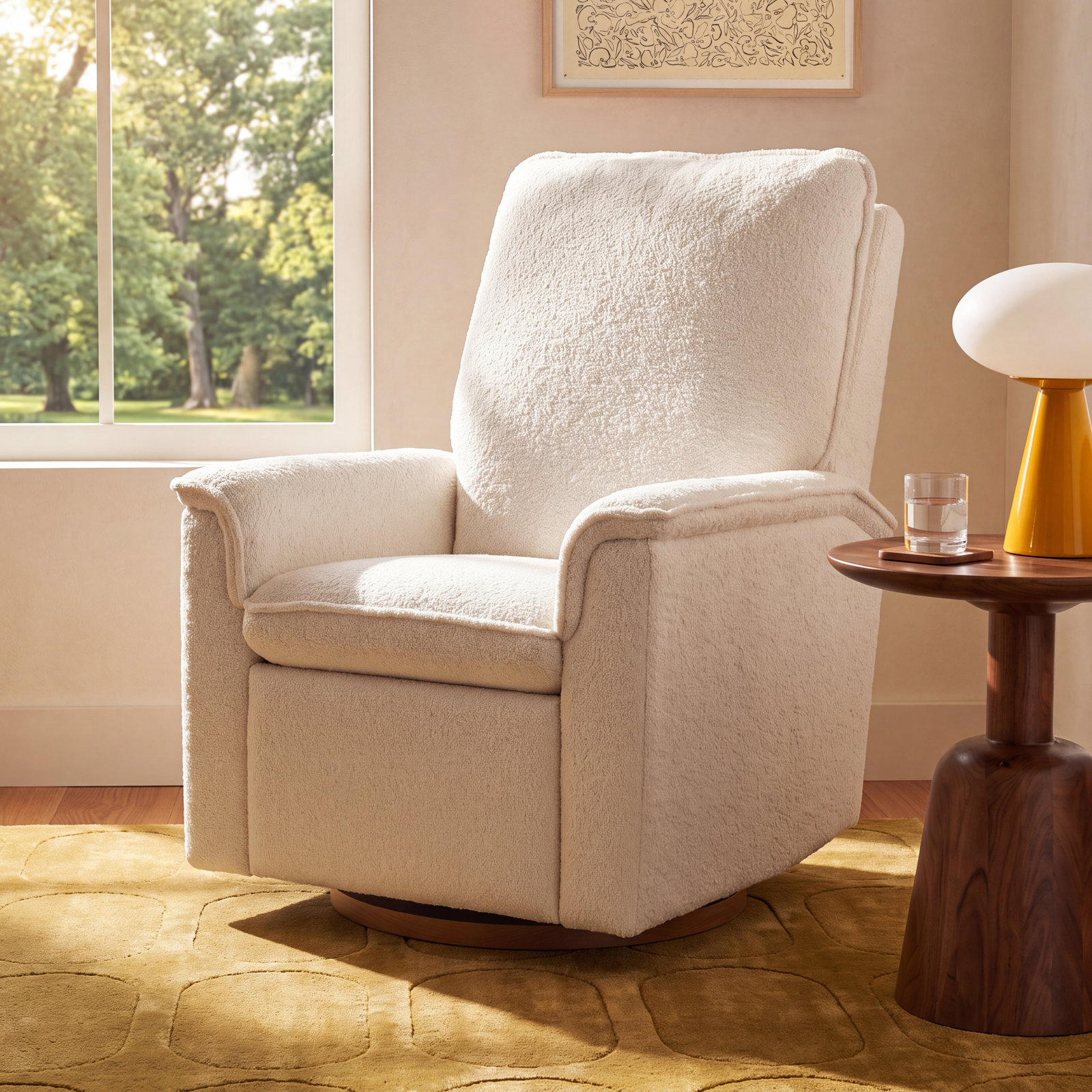 32" Swivel Power Recliner, Snow