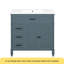Meuble-lavabo 36 po avec lavabo, armoire de salle de bain bleue avec tiroirs, cadre solide et panneau de fibres à densité moyenne, un paquet-116353004-116353005