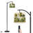 Arc Floor Lamp with Adjustable Lampshade Tropical Beach House Vintage Rustic Boho Palm Tree Coconut Tropical Standing Lamp 3 Color Temperatures Dimmable Tall Pole Lamp with Foot Switch for Bedroom