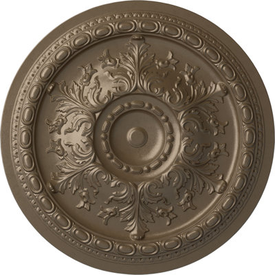 Endurathane Oslo Ceiling Medallion, 38 3/8"OD x 2 7/8"P (Fits Canopies up to 7 5/8"), Hand-Painted Warm Silver Finish
