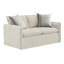 Confortable 2 pièces en lin beige avec des matériaux et des coussins moelleux Dimensions généreuses - sièges spacieux