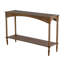Console rustique en bois brun de 119 cm avec pieds tournés en spirale et tablette de rangement | Idée-cadeau
