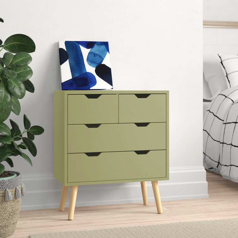 Neymar 60cm W 4 - Drawer Chest of Drawers, Boa Green