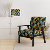 Subtle Leaves In Minimalism - Upholstered Floral & Pattern Accent Arm Chair