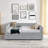 Queen Daybed with Trundle, Upholstered Tufted Sofa Bed with Two Drawers, Boucle Fabric, Grey