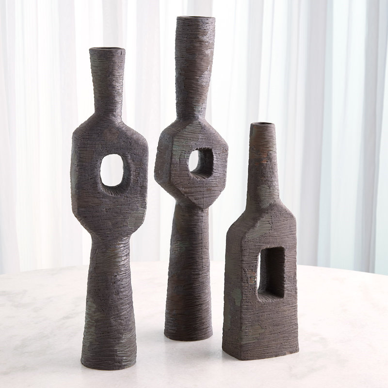 Ebba Vase-Rugged Brown-Lg, 24" H x 5" W x 2.5 D