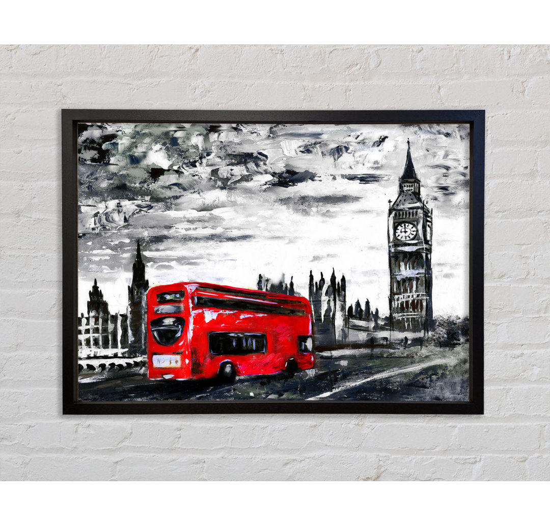 Big Ben Red Bus - Einzelner Bilderrahmen Kunstdrucke auf Leinwand