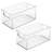 iDesign Plastic Stackable Pantry Bin with Handles - Set of 2 - Clear-108713683
