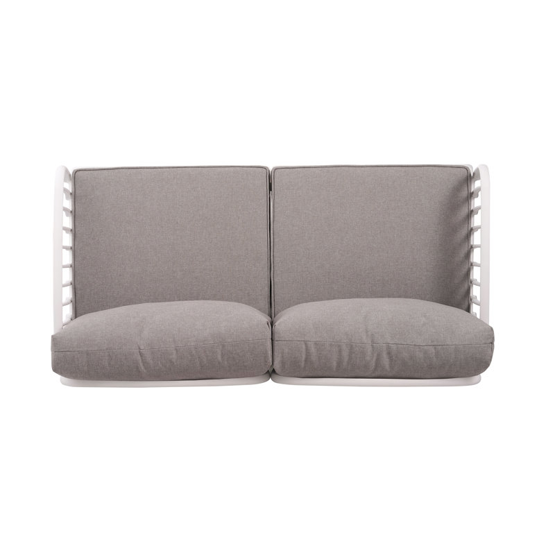 Ensemble de conversation d'extérieur 5 pièces avec coussins Bates, Gris clair / blanc