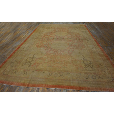 Antique Large Amritsar Indian Medallion Knotted Rug