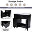 Meuble-lavabo noir 36 po avec lavabo en bois massif et panneau de fibres à densité moyenne 36 po-2054931204